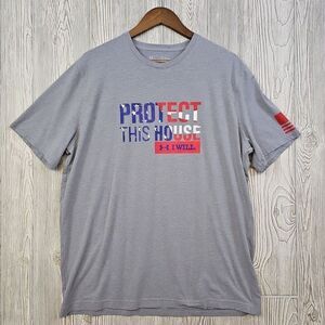Under Armour Protect This‎ House T-Shirt Men's XL Gray Crewneck Loose HeatGear